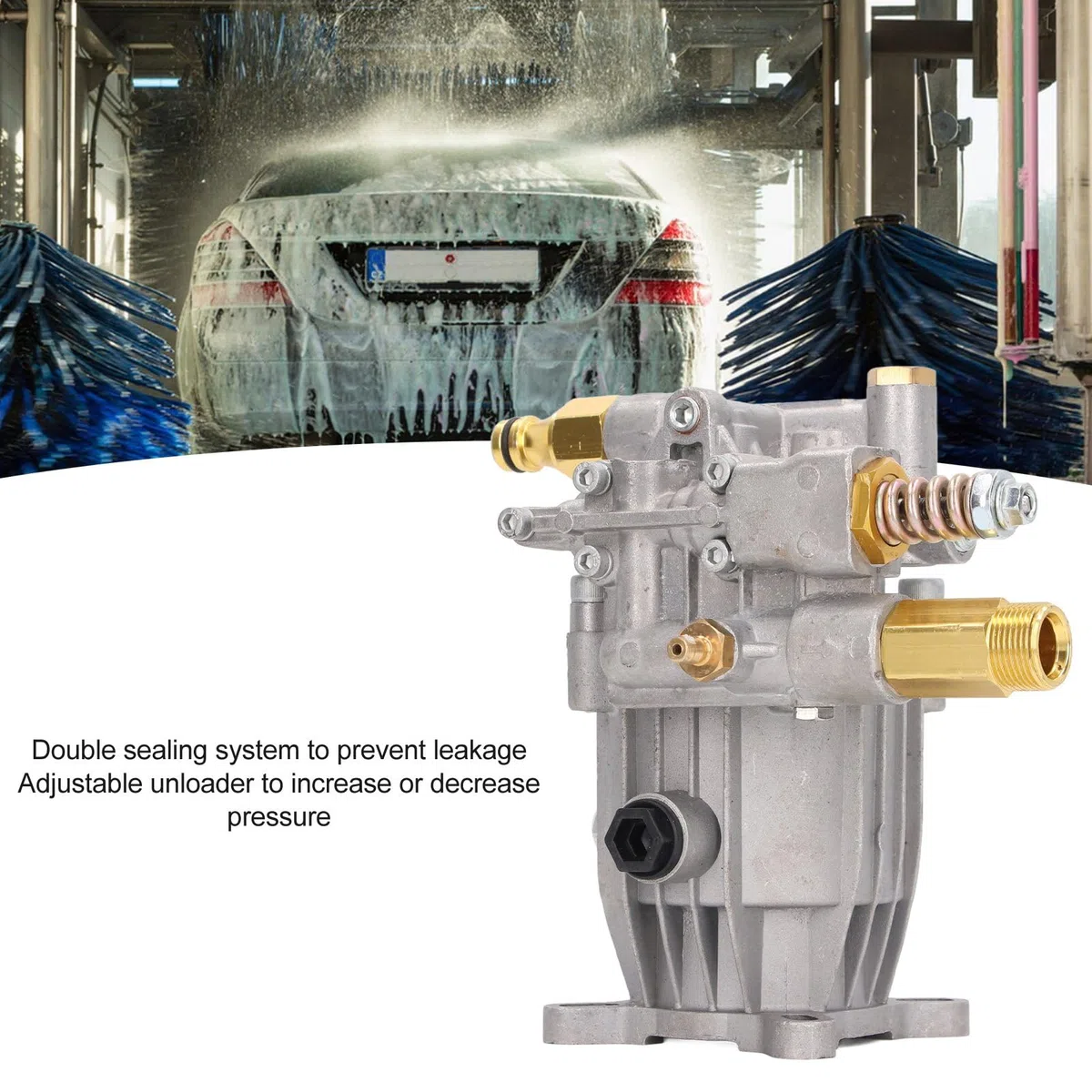 Hochdruckreinigerpumpe 2610–3000 PSI 2,2–2,4 GPM für 3/4 Zoll horizontale Welle, Druckguss-Aluminium-Doppeldichtungssystem für DXPW3025