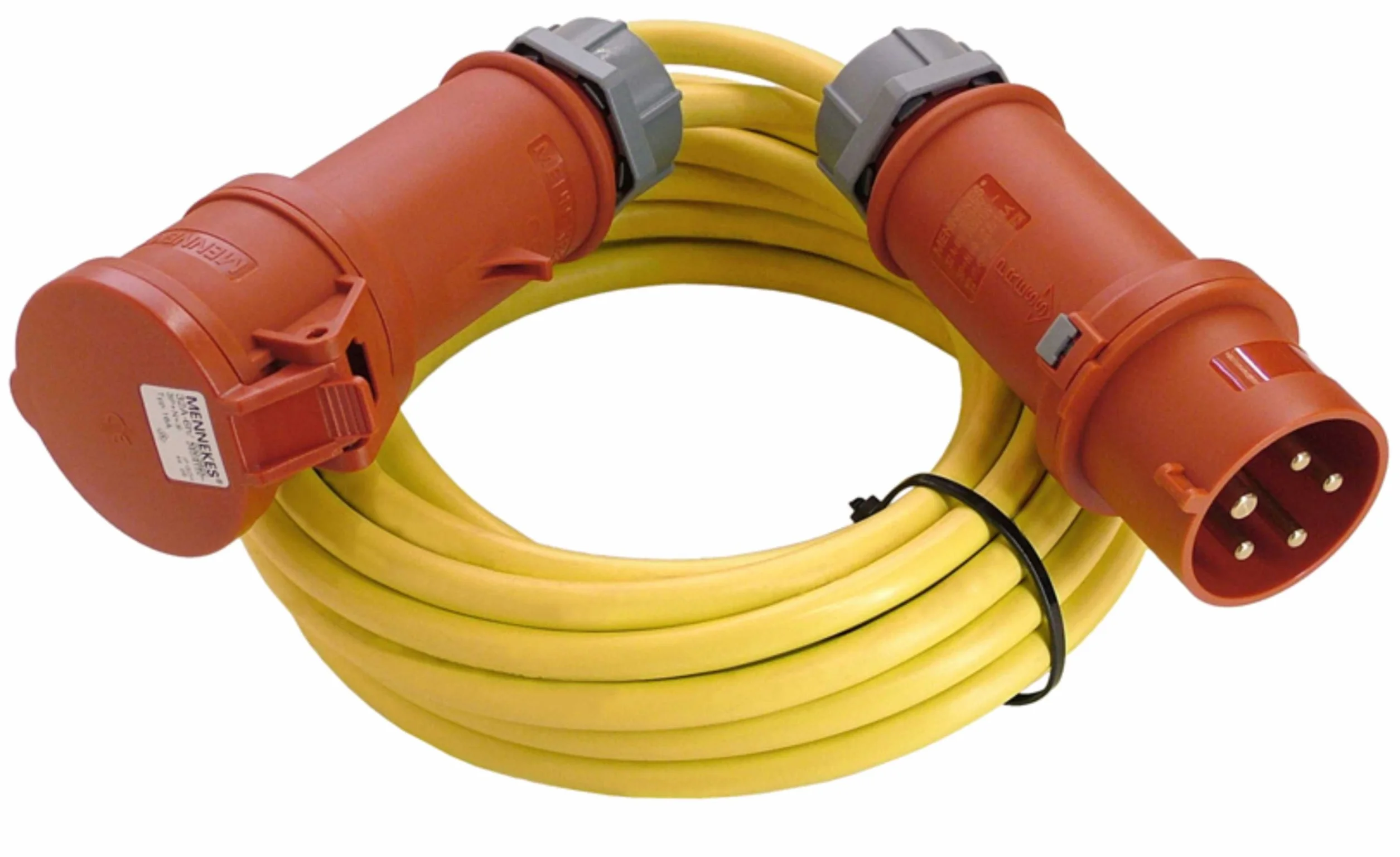 as - Schwabe Starkstrom Verlängerungskabel 25 m K35 AT-N07V3V3-F 5G2,5-400V/32A/6h/ca. 22kW - Baustelle, Garten - 5-polige, robuste CEE Verlängerung für Außenbereich - IP44 - Made in Germany, 60723