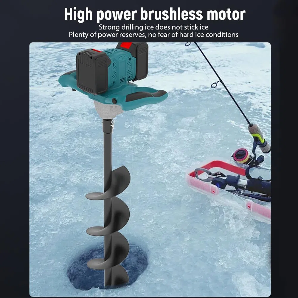 Akku-Erdbohrer für Makita 18V Batterie, 1200W Bürstenloser Motor, Geschikt voor Ø 350mm Vloerboor, Ijsboor, für Zaunbau, Garten & Fundament,Mörtelrührer, Lieferung ohne Ladegerät & Boor (ohne Akku)