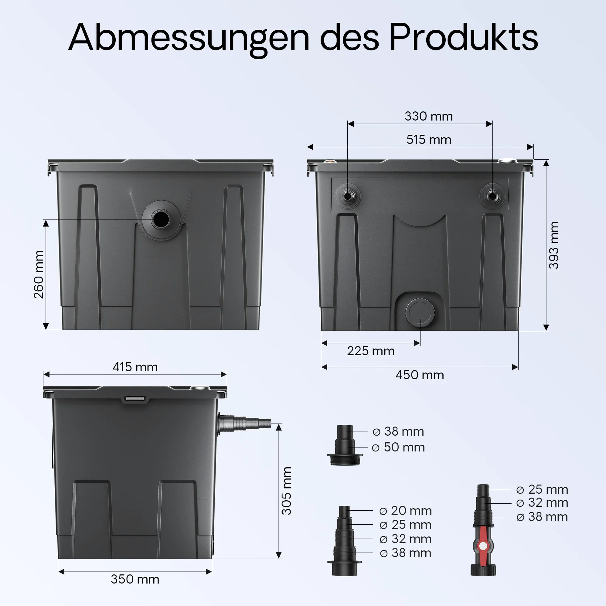 Wiltec CBF-350 Teichfilter bis 12000 L Durchlauffilter CUV-218 UVC Klärer 18 Watt