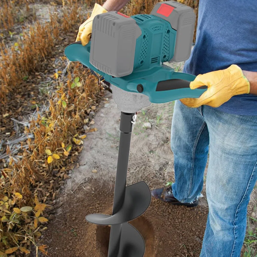 Akku-Erdbohrer für Makita 18V Batterie, 1200W Bürstenloser Motor, Geschikt voor Ø 350mm Vloerboor, Ijsboor, für Zaunbau, Garten & Fundament,Mörtelrührer, Lieferung ohne Ladegerät & Boor (ohne Akku)