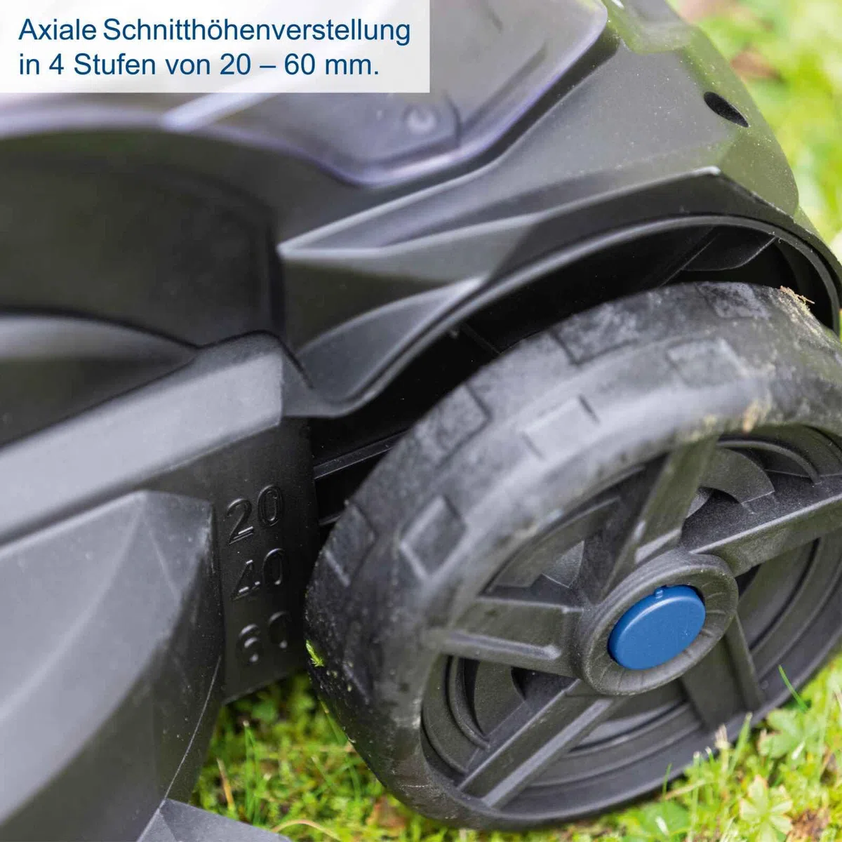 Scheppach Akku Rasenmäher BC-MP320-X | 32cm Schnittbreite | für 250-300m² | 30L Korb | Schnitthöhe 20-60mm mit Kanteneinzug | Brushless | 20V-IXES-Serie | 10 Jahre Garantie | mit 4Ah Akku & Ladegerät