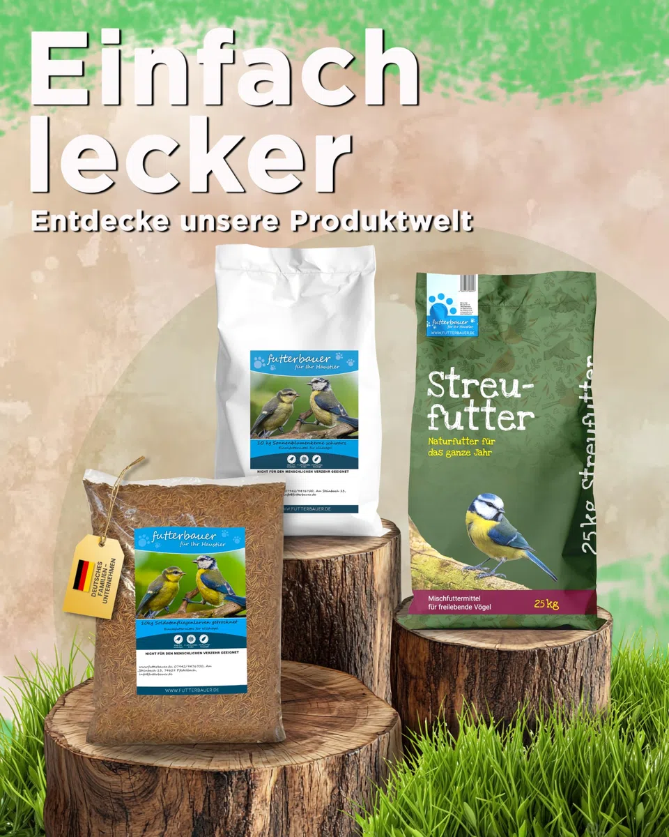 5 kg Getrocknete Mehlwürmer Futterbauer– 100% Naturfutter für Wildvögel, Fische & Igel | Proteinreiches Premiumfutter ohne Zusätze | Ideal als Vogelfutter, Fischfutter & Igelfutter
