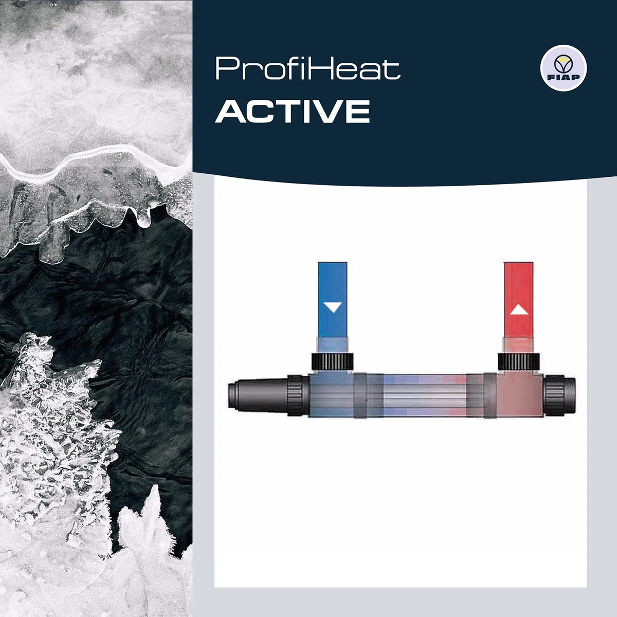 FIAP ProfiHeat ACTIVE 3.000 Teichheizer 3 kW Edelstahl Thermostat Eisfreihalter max. Teichgröße 15 m³