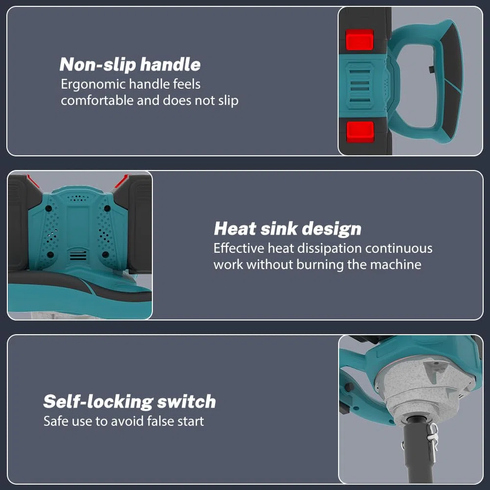 Akku-Erdbohrer für Makita 18V Batterie, 1200W Bürstenloser Motor, Geschikt voor Ø 350mm Vloerboor, Ijsboor, für Zaunbau, Garten & Fundament,Mörtelrührer, Lieferung ohne Ladegerät & Boor (ohne Akku)