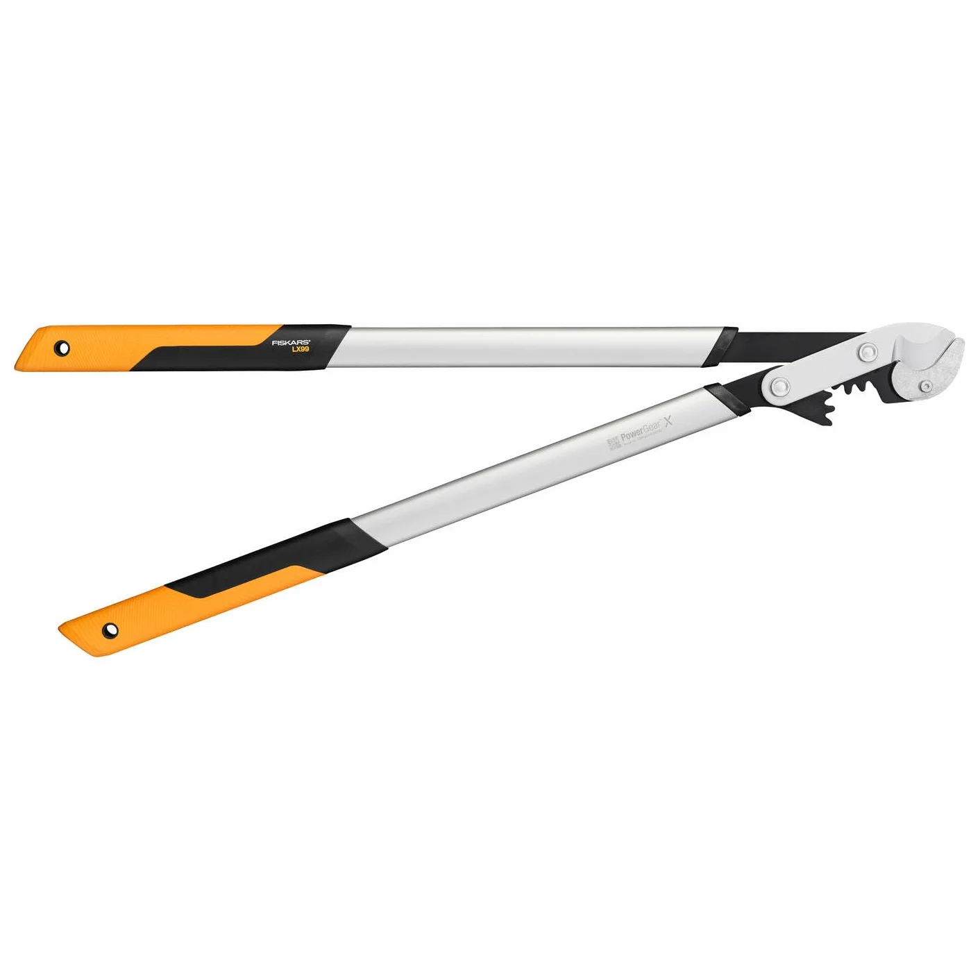 Fiskars PowerGearX Amboss-Getriebeastschere für trockenes und hartes Holz, Antihaftbeschichtet, Gehärteter Präzisionsstahl, Länge: 80 cm, Schwarz/Orange, LX99-L, 1020189