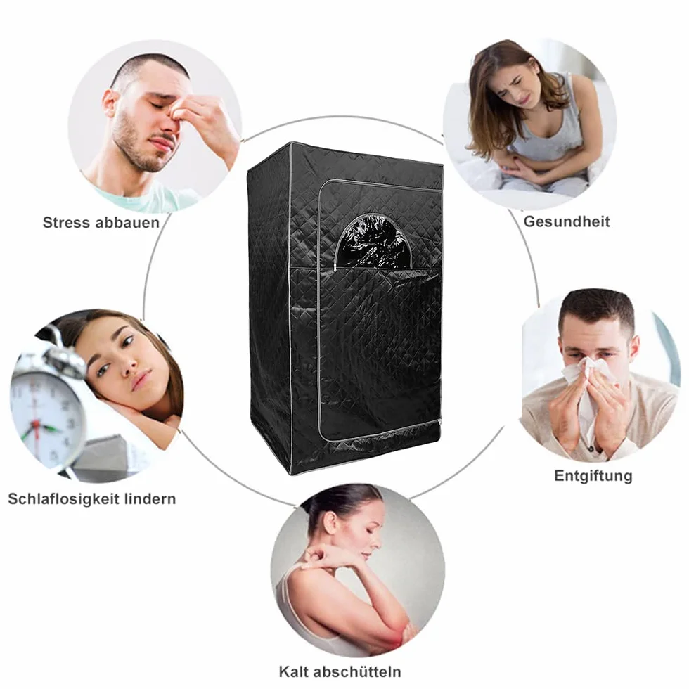 OHMG Tragbare Sauna, 3 l, für den Außenbereich, tragbare Sauna, kompletter Körper, tragbarer Whirlpool mit 1000 W, Vapozone, tragbar, Fernbedienung, großer Raum, tragbare Sauna, Abnehmen, Entgiftung