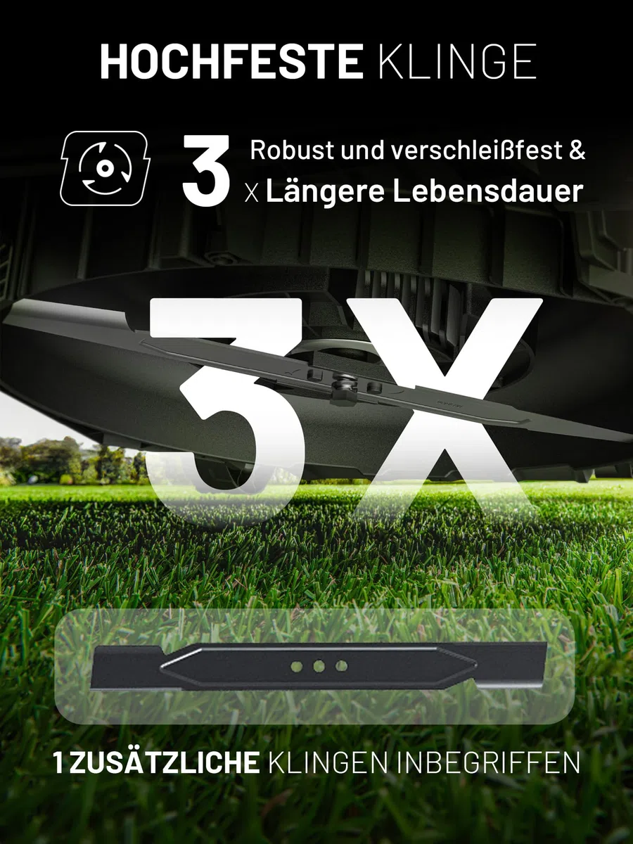 Litheli Akku Rasenmäher mit Akku 5,0Ah, 33cm Schnittbreite, Rasenmäher Elektro Brushless, 25–65 mm, 35L Fangkorb, bis 300 m²