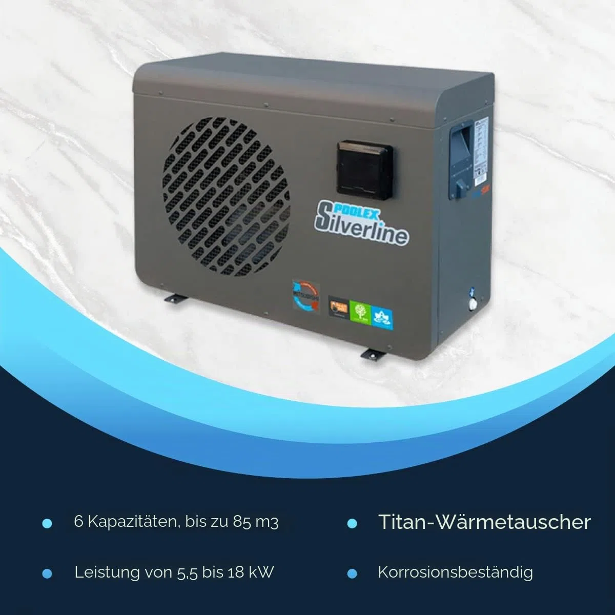 POOLEX Silverline 70 Wärmepumpe, Grau