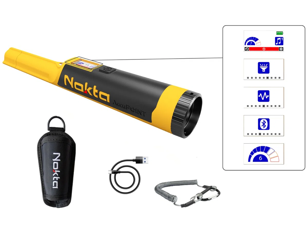 Nokta AccuPOINT Metalldetektor Pinpointer, wasserdichter Metalldetektor Zauberstab mit farbigem LCD-Bildschirm und erweiterte Diskriminierung