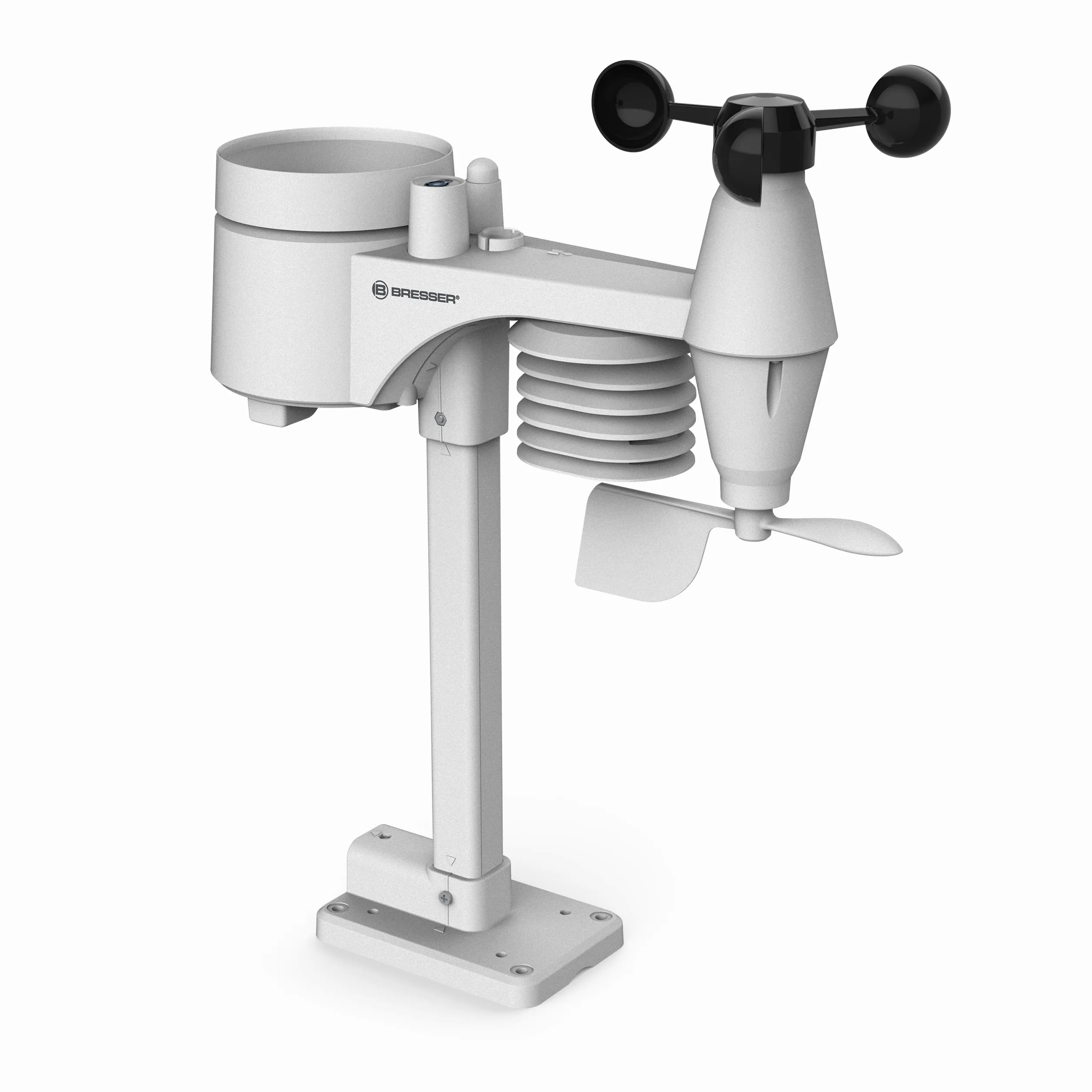 Bresser WLAN Comfort Wetterstation mit 7-in-1 Profi-Sensor und modernem Farbdisplay, Schwarz