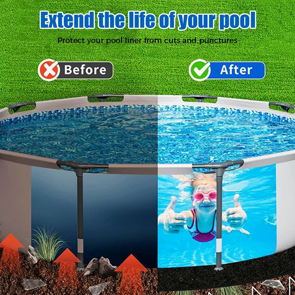 Pool Unterlage, 4M Poolunterlage, Poolmatten Schutzboden, Extra Dicke Bodenschutzplane, Bodenplane für Pools, Whirlpool Matte für Verlängert die Lebensdauer der Auskleidung