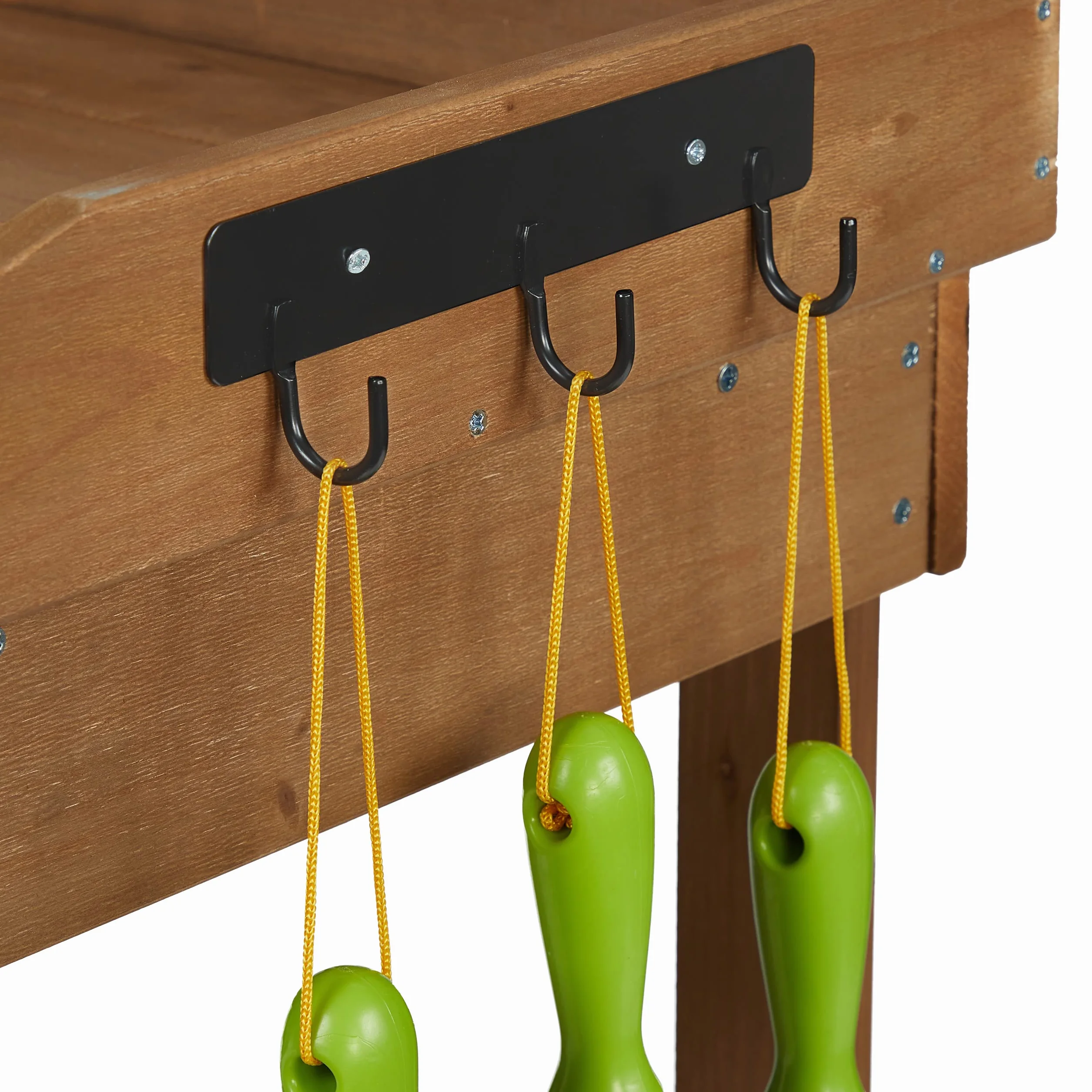 Relaxdays Pflanztisch mit Rollen, Wanne & Schublade, Holz, Kunststoff, HBT: 120 x 97 x 49 cm, Garten Arbeitstisch, braun